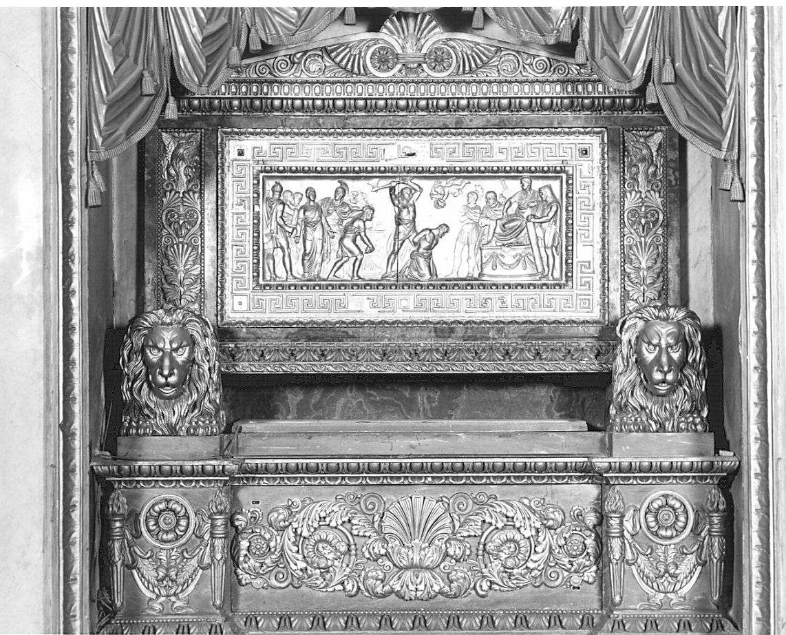 martirio di San Giuliano (pannello, elemento d'insieme) - bottega lombarda (sec. XIX)