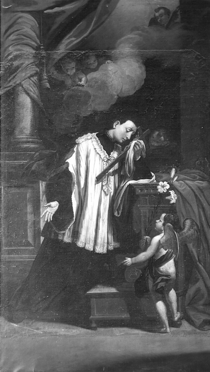 San Luigi Gonzaga in preghiera (dipinto, opera isolata) di Carobio Giovanni (sec. XVIII)