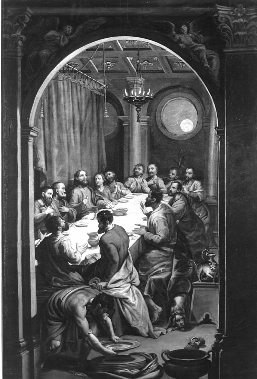 ultima cena (dipinto, opera isolata) di Carobio Giovanni (bottega) (sec. XVIII)
