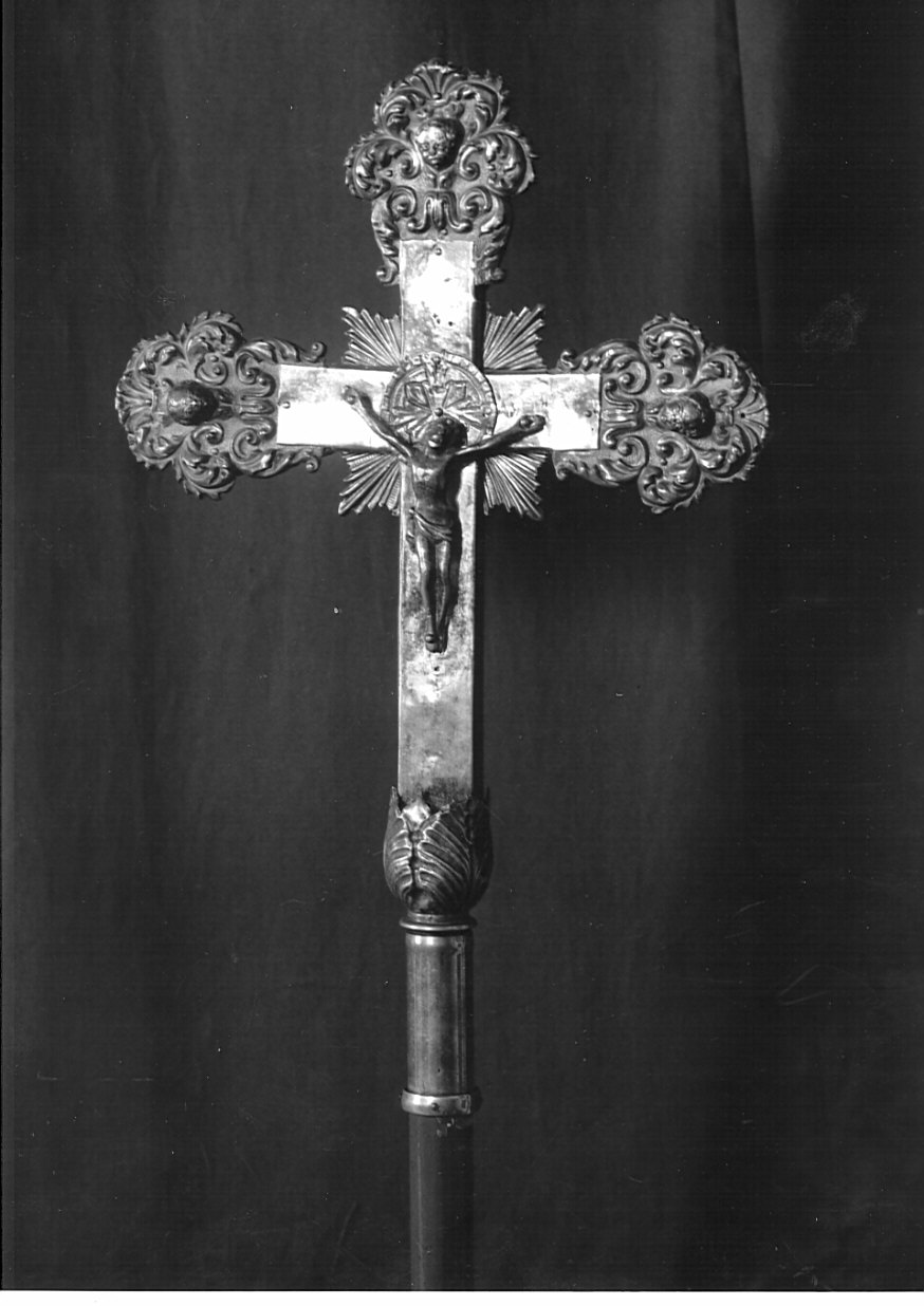 croce processionale, opera isolata - bottega lombarda (seconda metà sec. XVII)