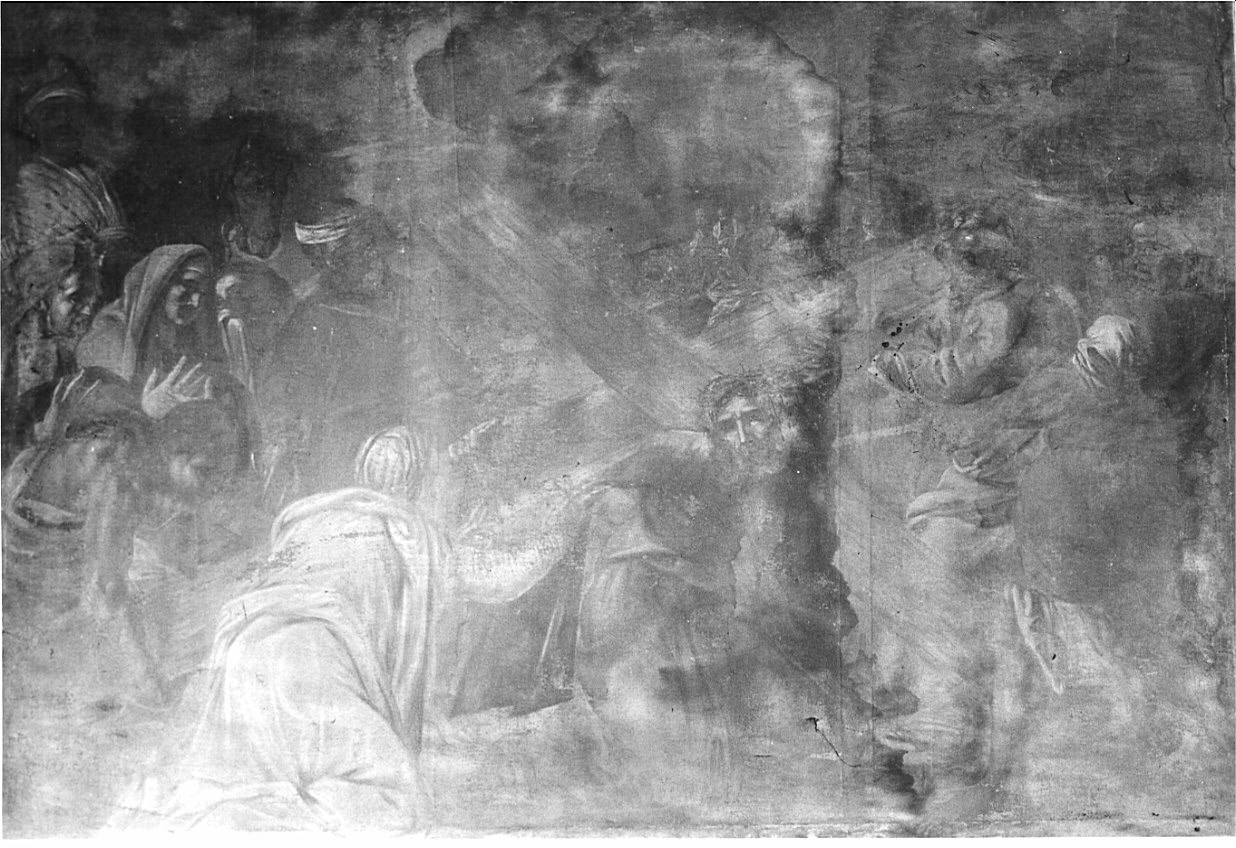 Cristo incontra la Veronica (dipinto, opera isolata) - ambito lombardo (seconda metà sec. XVII)