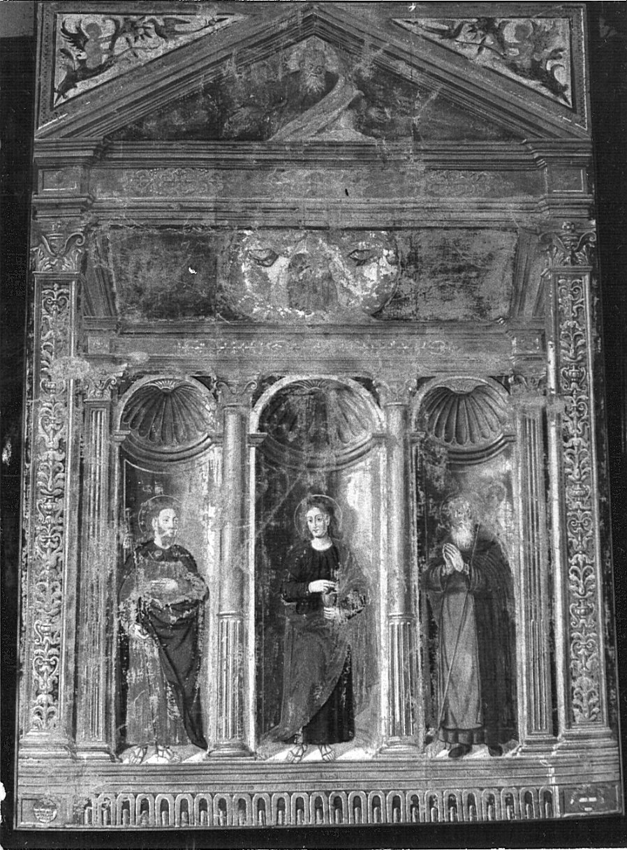 Madonna in gloria e santi (dipinto, opera isolata) - ambito lombardo (sec. XVI, sec. XVII)