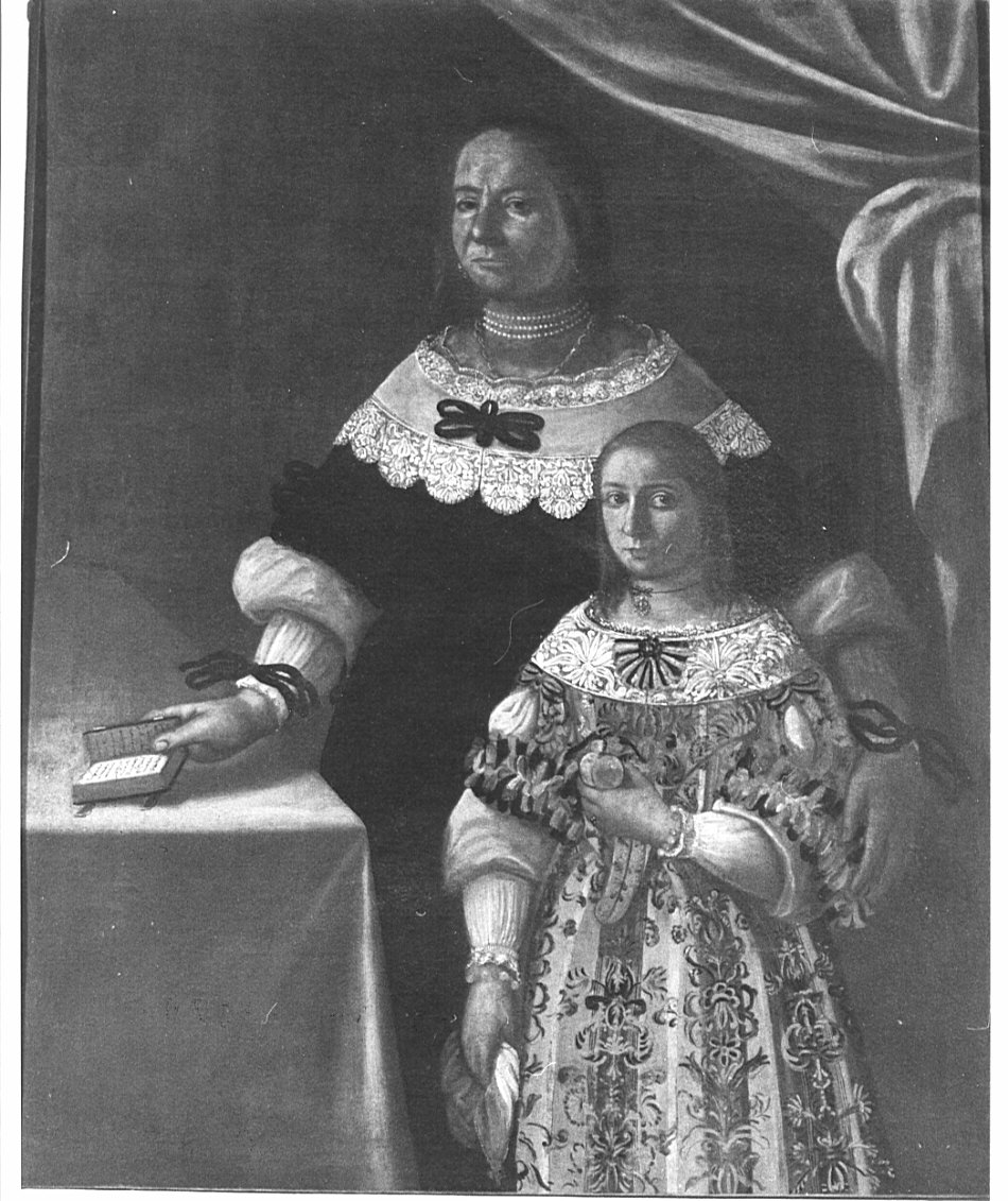 ritratto di gentildonna con figlia (dipinto, pendant) di Ceresa Carlo (maniera) (ultimo quarto sec. XVII)