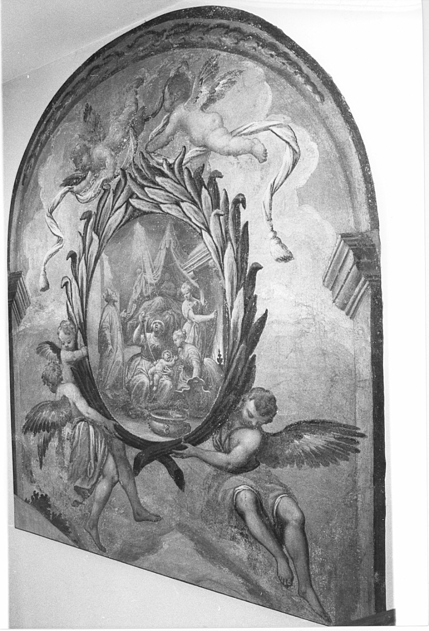 nascita di San Giovanni Battista (dipinto, pendant) di Inchiocco Giovanni Giacomo detto Barbello (maniera) (fine sec. XVII)