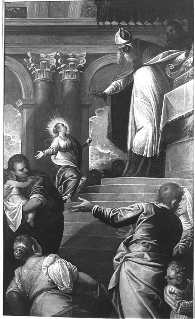 presentazione di Maria Vergine al tempio (dipinto, opera isolata) di Verona Maffeo (sec. XVII)