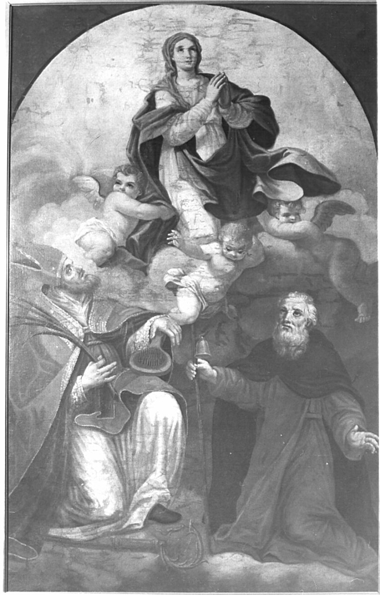 Madonna in gloria tra San Biagio e Sant'Antonio abate (dipinto, opera isolata) - ambito lombardo (fine sec. XVII)