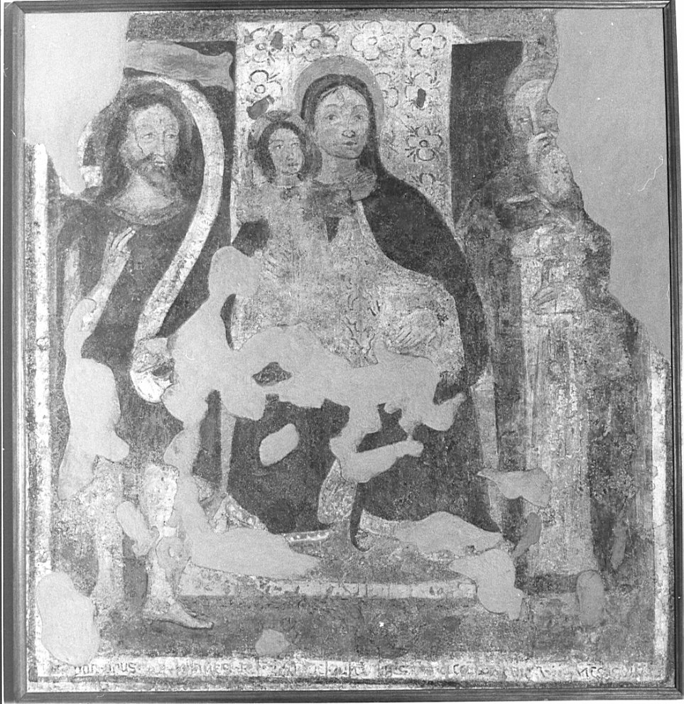 Madonna con Bambino con San Giovanni battista e Sant'Antonio Abate (dipinto, opera isolata) - ambito bergamasco (sec. XVI)