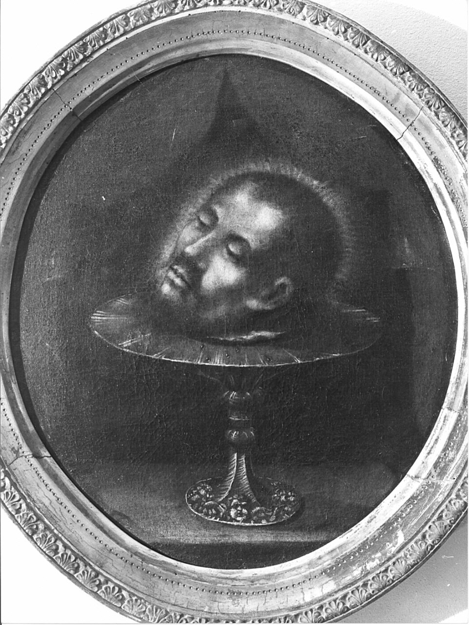 testa di San Giovanni Battista sul piatto (dipinto, opera isolata) - ambito lombardo (sec. XVII)