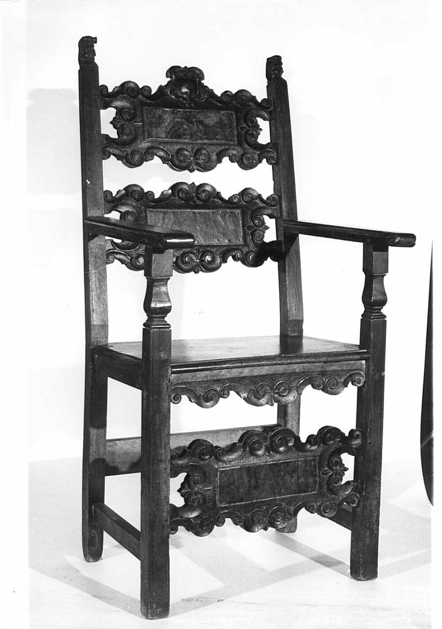 sedia - a braccioli, opera isolata - bottega lombarda (sec. XVIII)