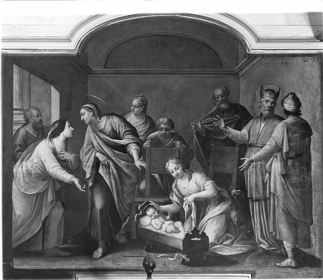 nascita di San Giovanni Battista (dipinto, opera isolata) di Albrici Enrico (cerchia) (prima metà sec. XVIII)