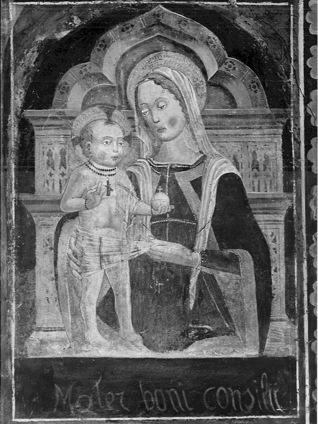 Madonna del Buon Consiglio (dipinto, opera isolata) - ambito bergamasco (fine/inizio secc. XV/ XVI)
