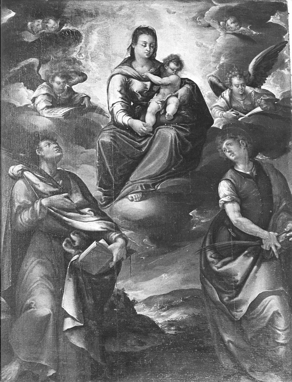 Madonna in gloria tra Santi martiri (dipinto, opera isolata) di Carpinoni Domenico (sec. XVII)