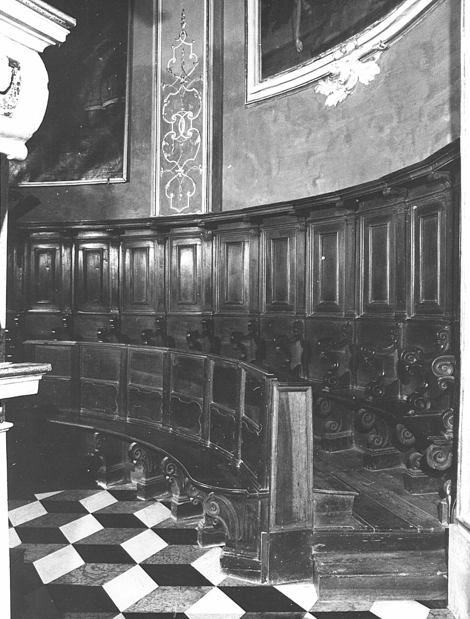 stalli del coro, insieme - bottega bergamasca (sec. XVIII)
