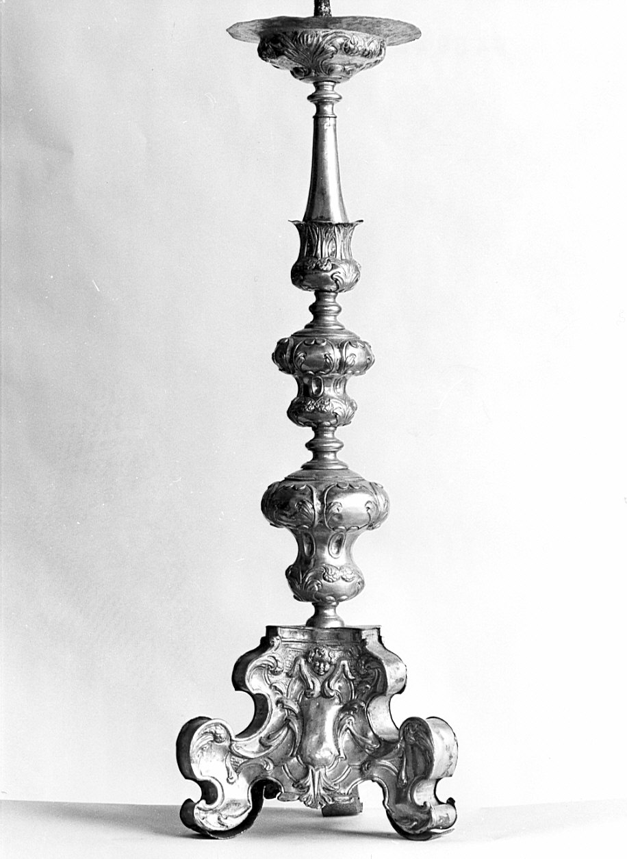 candeliere d'altare, serie - bottega bergamasca (prima metà sec. XVIII)