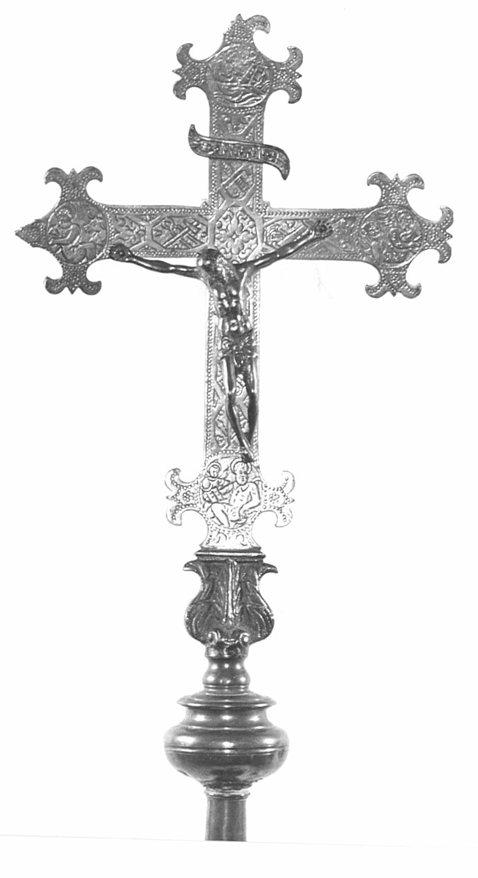 croce processionale, opera isolata - bottega bergamasca (seconda metà sec. XVII)