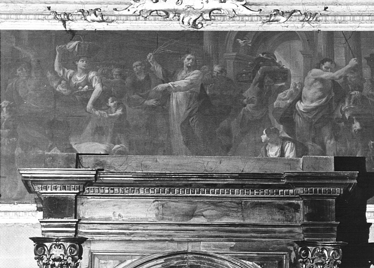 Cristo caccia i mercanti dal tempio (dipinto, opera isolata) di Ferrari Federico (attribuito) (seconda metà sec. XVIII)