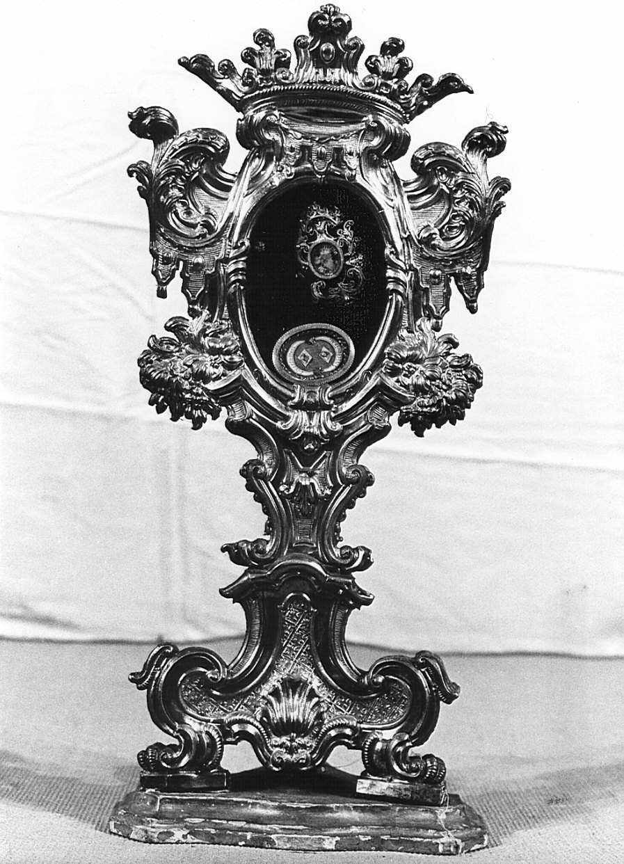 reliquiario-ostensorio, coppia - bottega lombarda (fine/inizio secc. XVIII/ XIX)