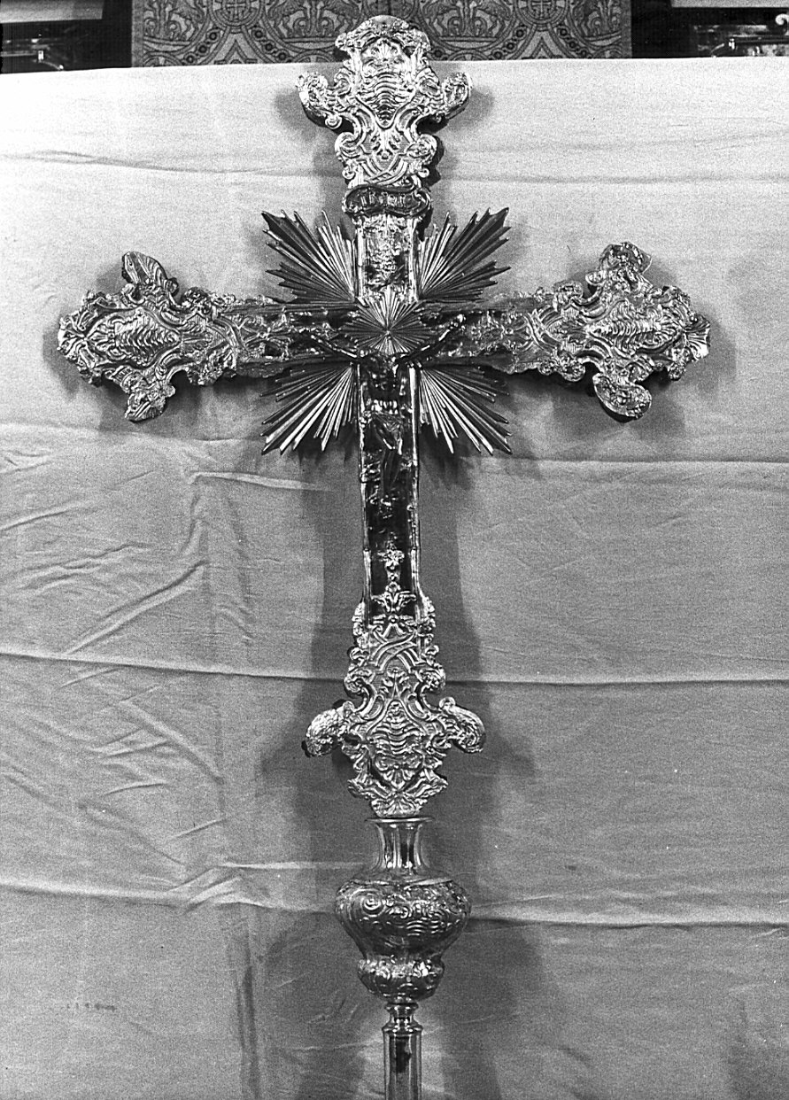 croce processionale, opera isolata - bottega bergamasca (sec. XVIII)
