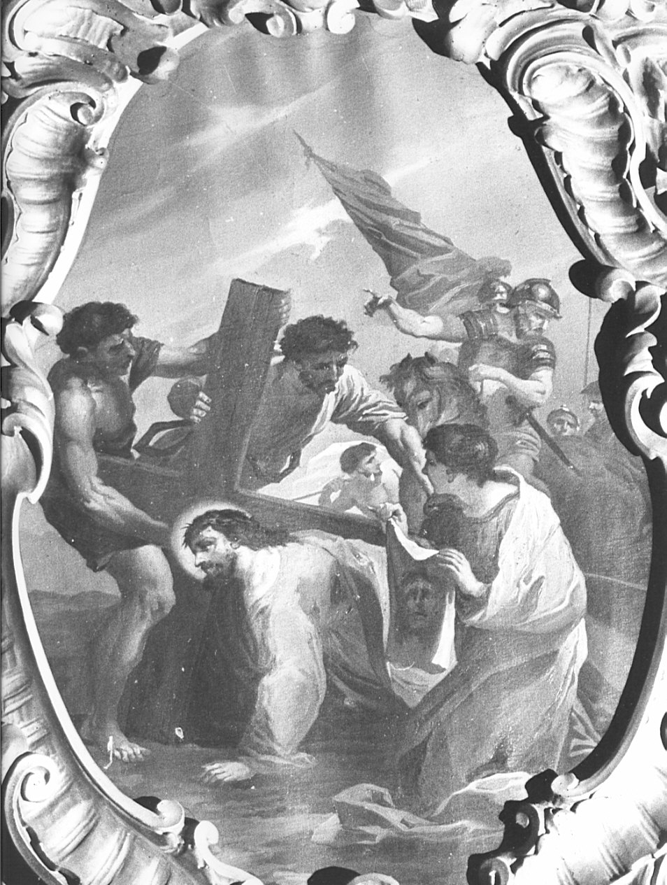 stazione VI: Gesù asciugato dalla Veronica (dipinto, elemento d'insieme) - ambito bergamasco (prima metà sec. XIX)