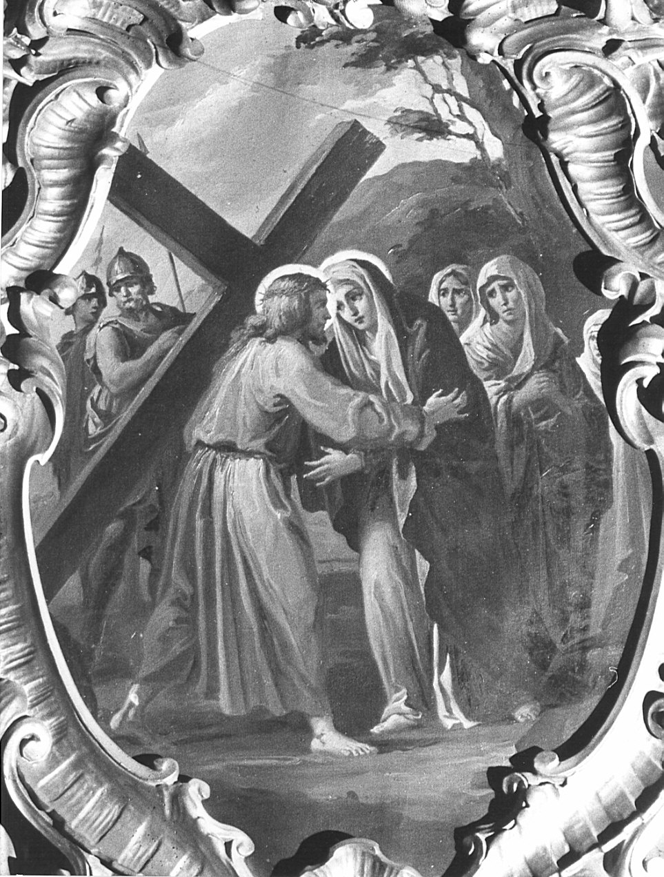 stazione IV: Gesù incontra la Madonna (dipinto, elemento d'insieme) - ambito bergamasco (prima metà sec. XIX)