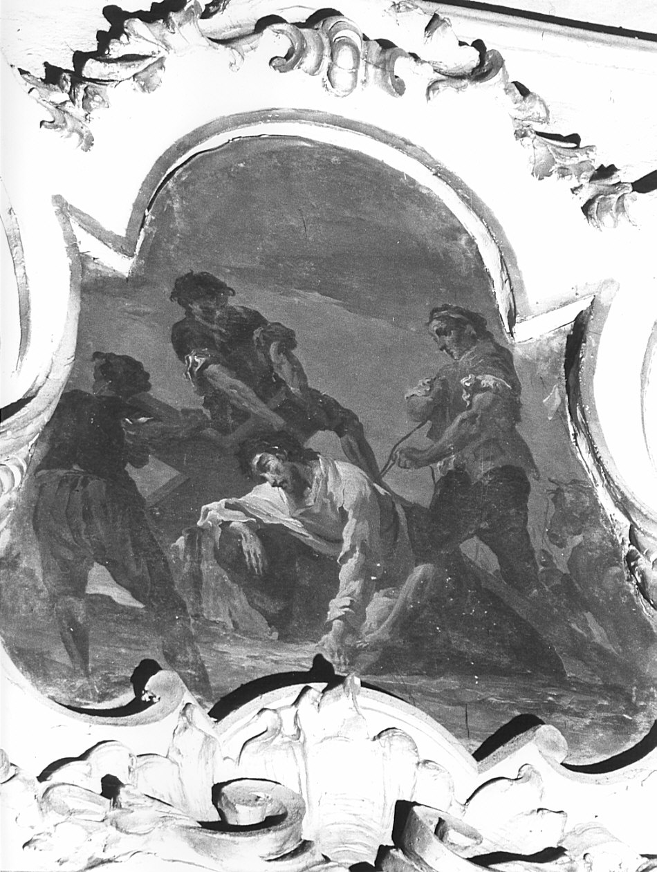 salita di Cristo al monte Calvario (dipinto, elemento d'insieme) di Cappella Francesco detto Dagiù (attribuito) (sec. XVIII)