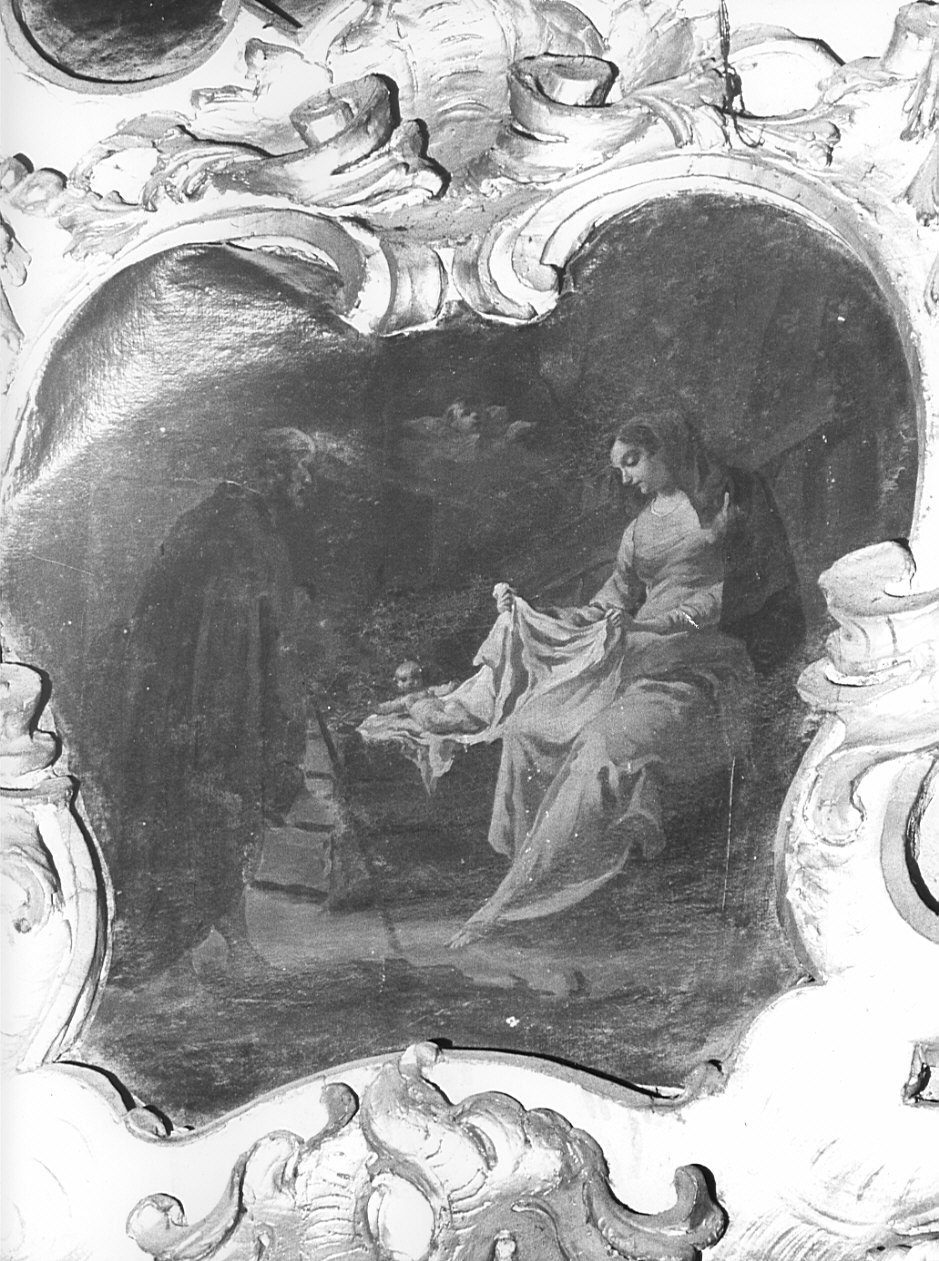 natività di Gesù (dipinto, elemento d'insieme) di Cappella Francesco detto Dagiù (attribuito) (sec. XVIII)
