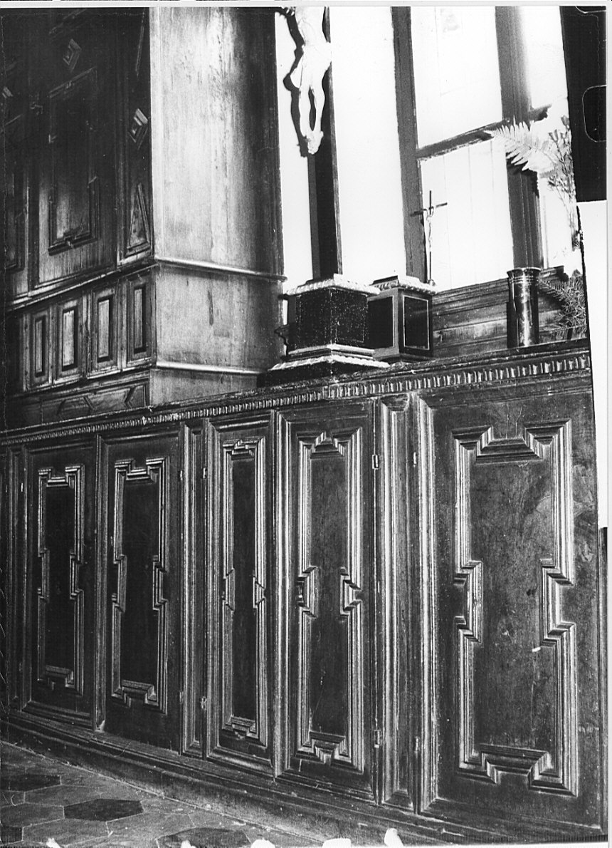 mobile da sacrestia con alzata, opera isolata - bottega bergamasca (prima metà sec. XVIII)