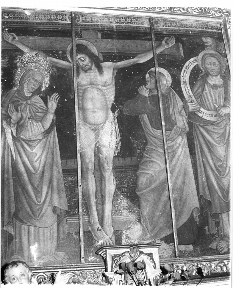 crocifissione di Cristo (dipinto, opera isolata) - ambito lombardo (sec. XV)