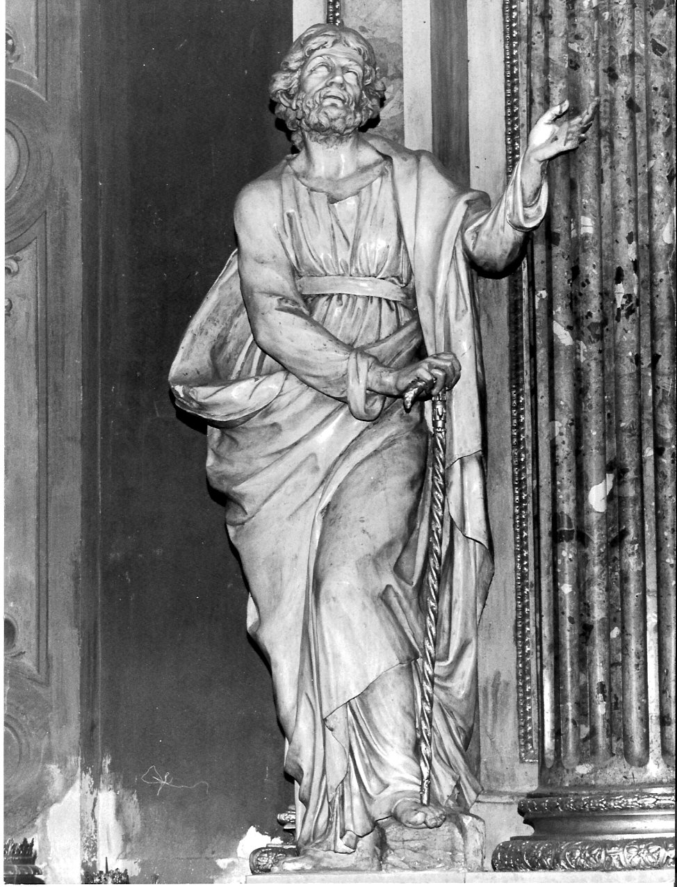 San Gioacchino (statua, elemento d'insieme) di Moroni Giovanni R (attribuito) (prima metà, fine/inizio sec. XIX, secc. XIX/ XX)