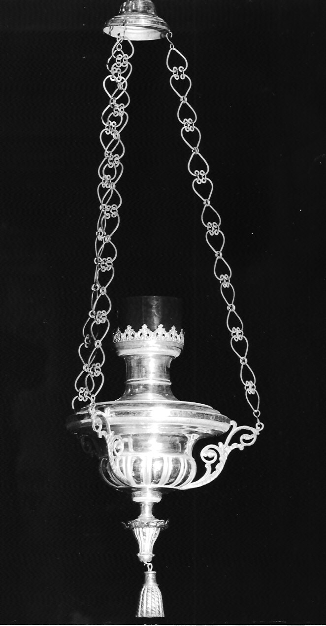 lampada pensile, coppia - bottega lombarda (fine/inizio secc. XIX/ XX)