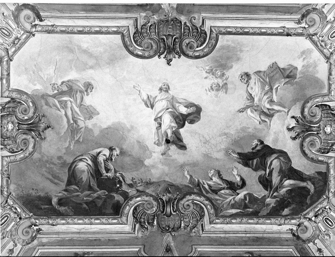 Trasfigurazione di Cristo con Profeti e Apostoli (dipinto, opera isolata) di Ferrari Federico (attribuito), Morgari Luigi (attribuito) (seconda metà sec. XVIII, sec. XX)
