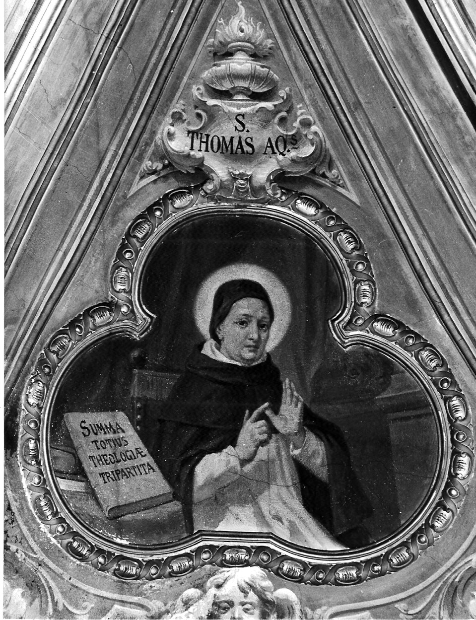 San Tommaso d'Aquino (dipinto, elemento d'insieme) di Morgari Luigi (attribuito), Secchi Aristide (attribuito) (sec. XX)