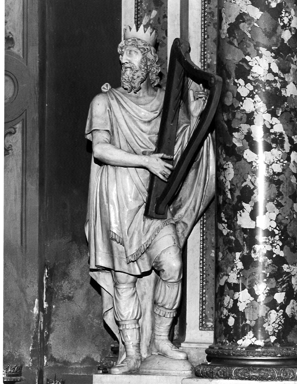 re Davide (statua, elemento d'insieme) di Moroni Giovanni R (attribuito) (prima metà sec. XIX)