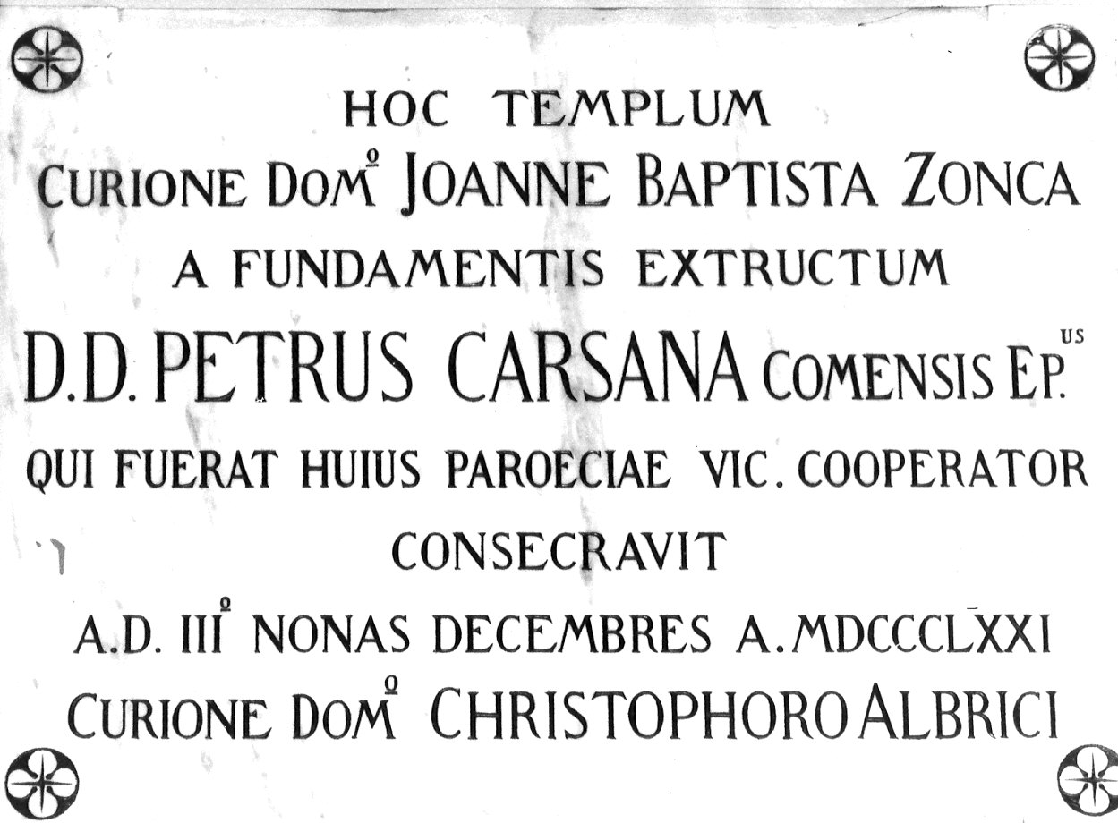 lapide commemorativa, opera isolata - bottega lombarda (sec. XIX)