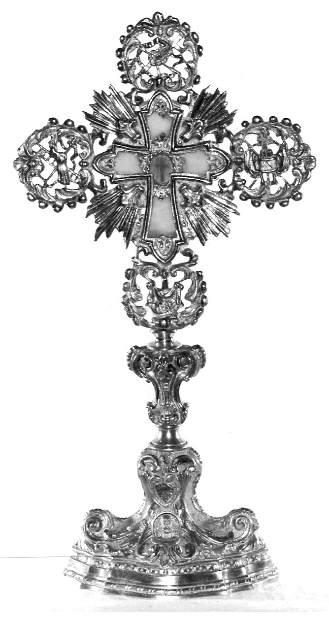 reliquiario - a croce, opera isolata - bottega Italia settentrionale (sec. XIX)