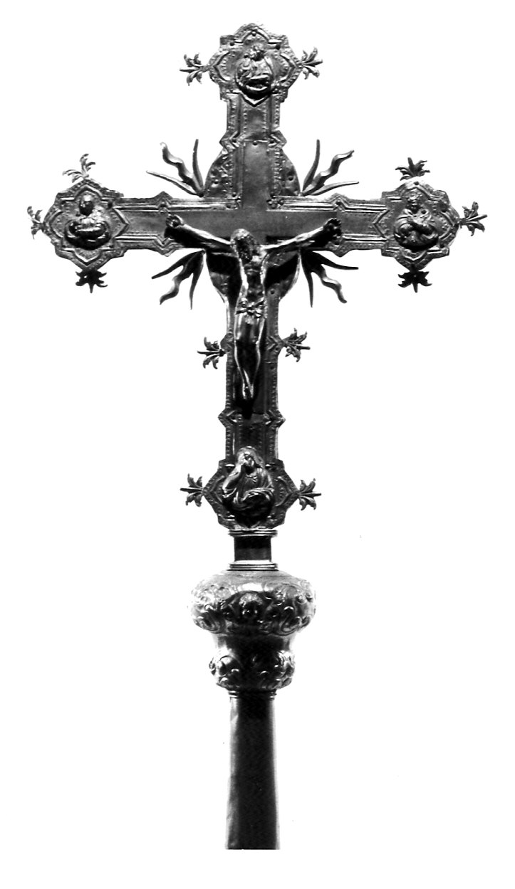croce processionale, opera isolata - bottega Italia settentrionale (fine sec. XVI)