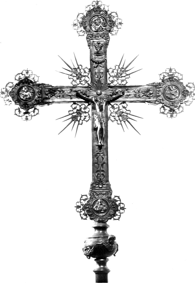 croce processionale, opera isolata - bottega Italia settentrionale (sec. XVII)