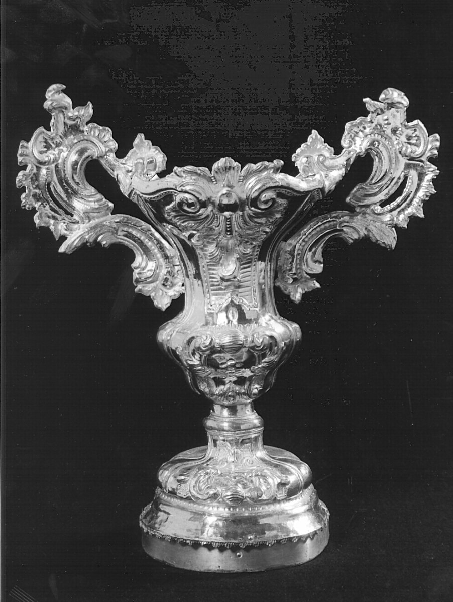 vaso d'altare con composizione floreale, opera isolata - bottega bergamasca (seconda metà sec. XVII)