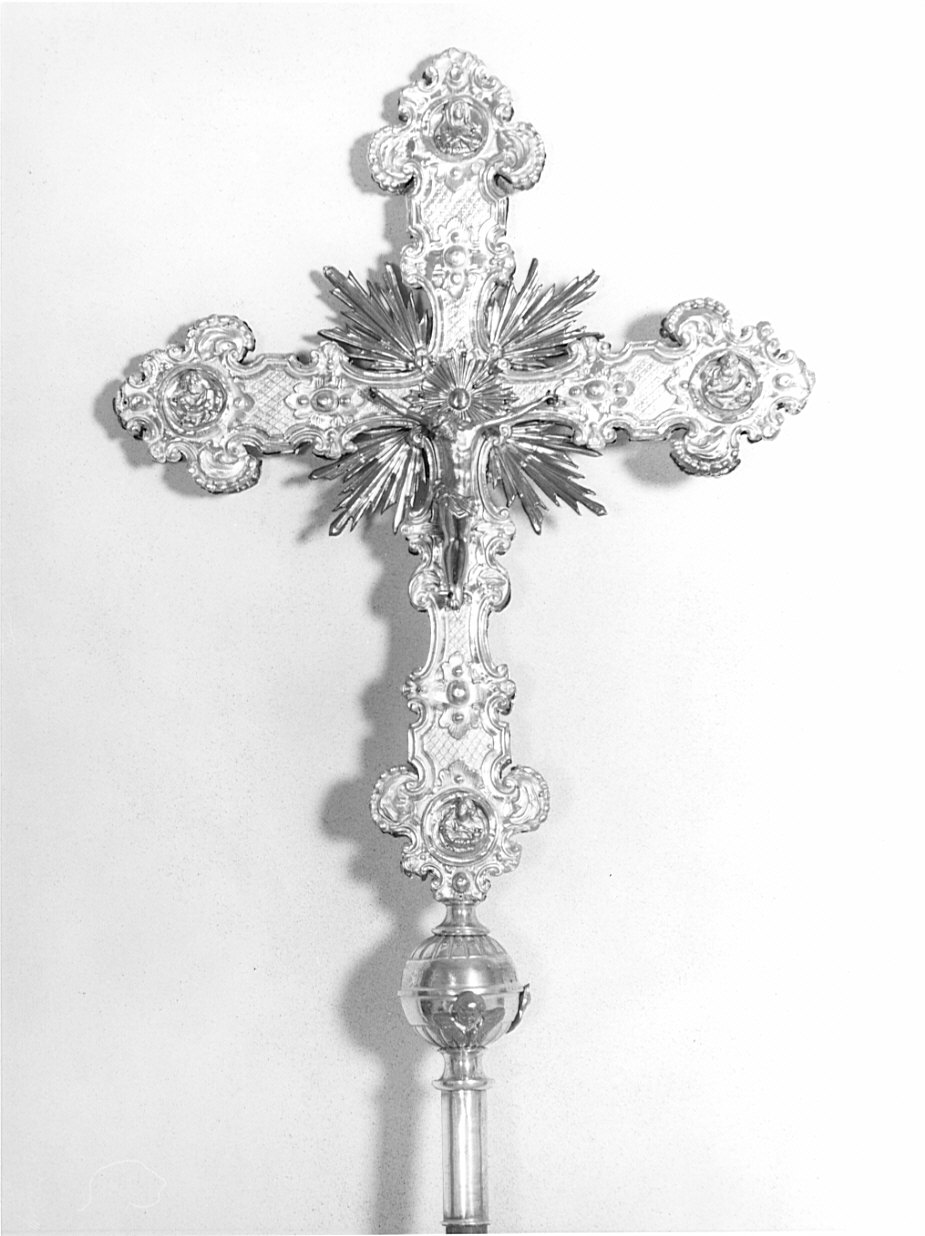 croce processionale, opera isolata - bottega lombarda (seconda metà sec. XVII)