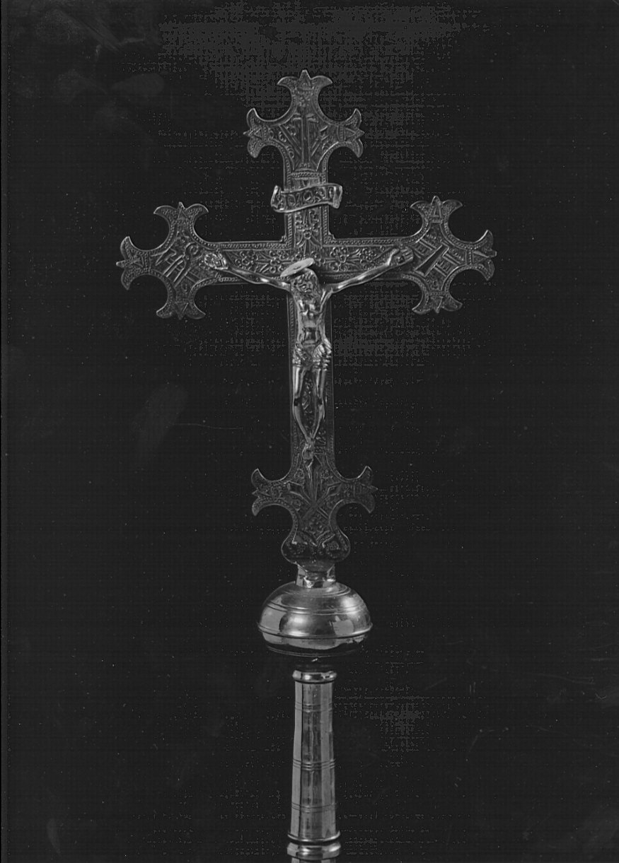 croce processionale, opera isolata - bottega lombarda (seconda metà sec. XVII)