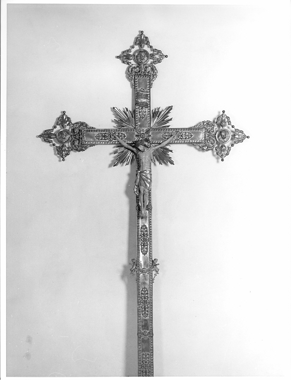 croce processionale, opera isolata - bottega bergamasca (seconda metà sec. XIX)
