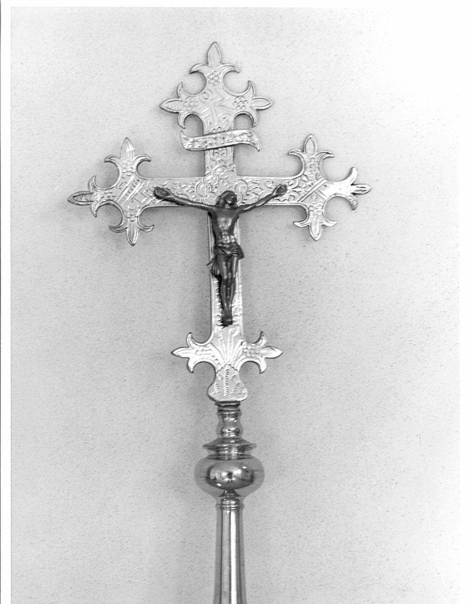 croce processionale, opera isolata - bottega bergamasca (seconda metà sec. XIX)