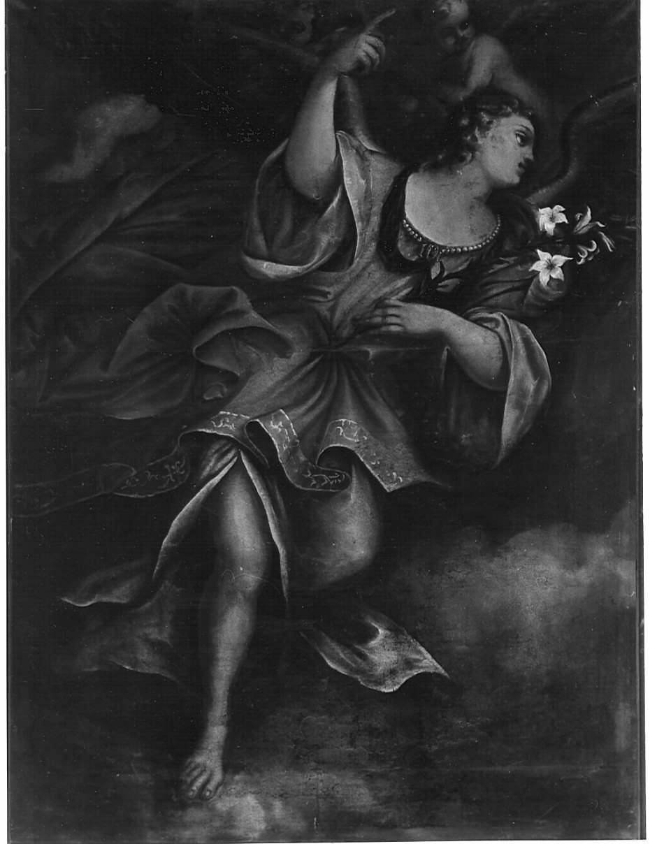 angelo annunciante (dipinto, opera isolata) - ambito bergamasco (seconda metà sec. XVII)