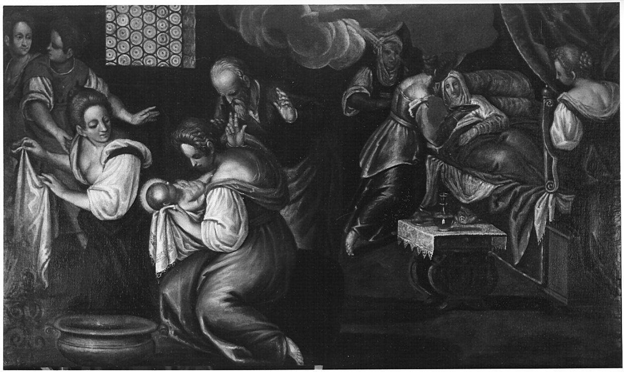 nascita di Maria Vergine (dipinto, opera isolata) - ambito bergamasco (prima metà sec. XVII)