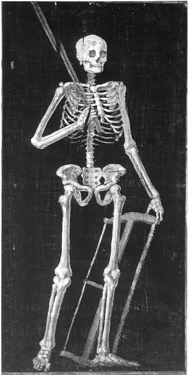 scheletro (dipinto, opera isolata) - ambito bergamasco (seconda metà sec. XVIII)