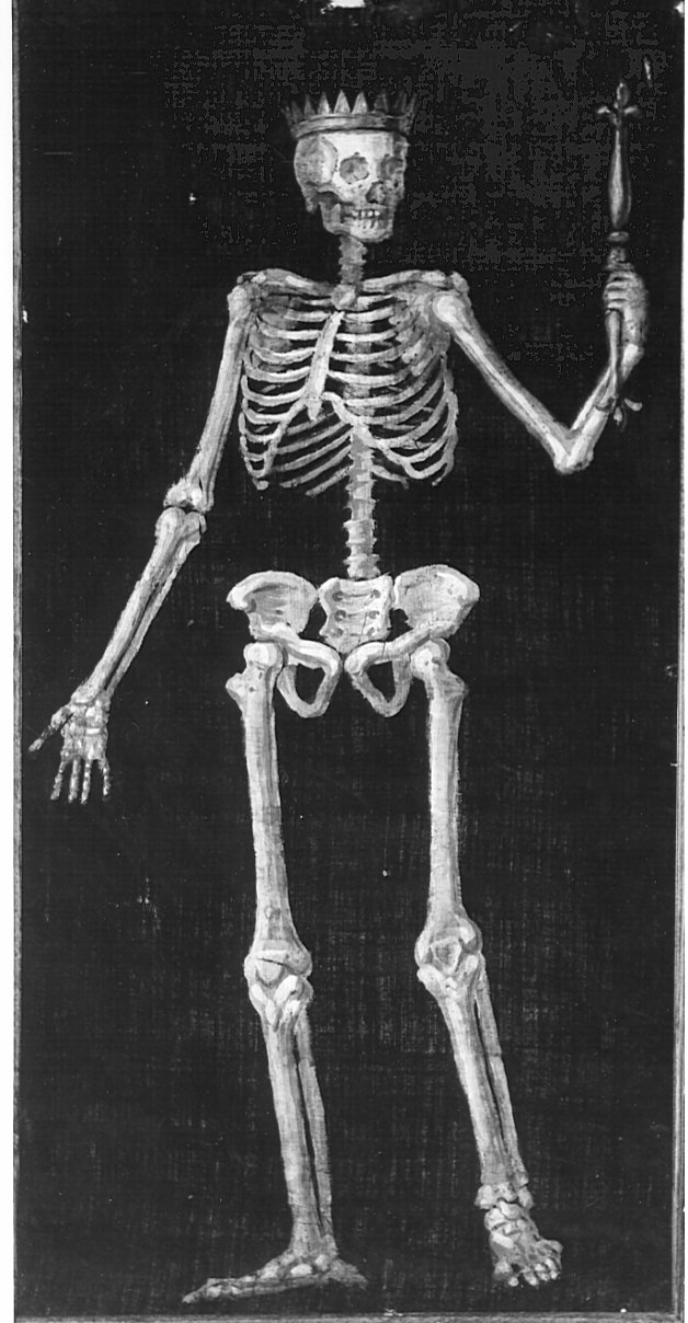 scheletro (dipinto, opera isolata) - ambito bergamasco (seconda metà sec. XVIII)