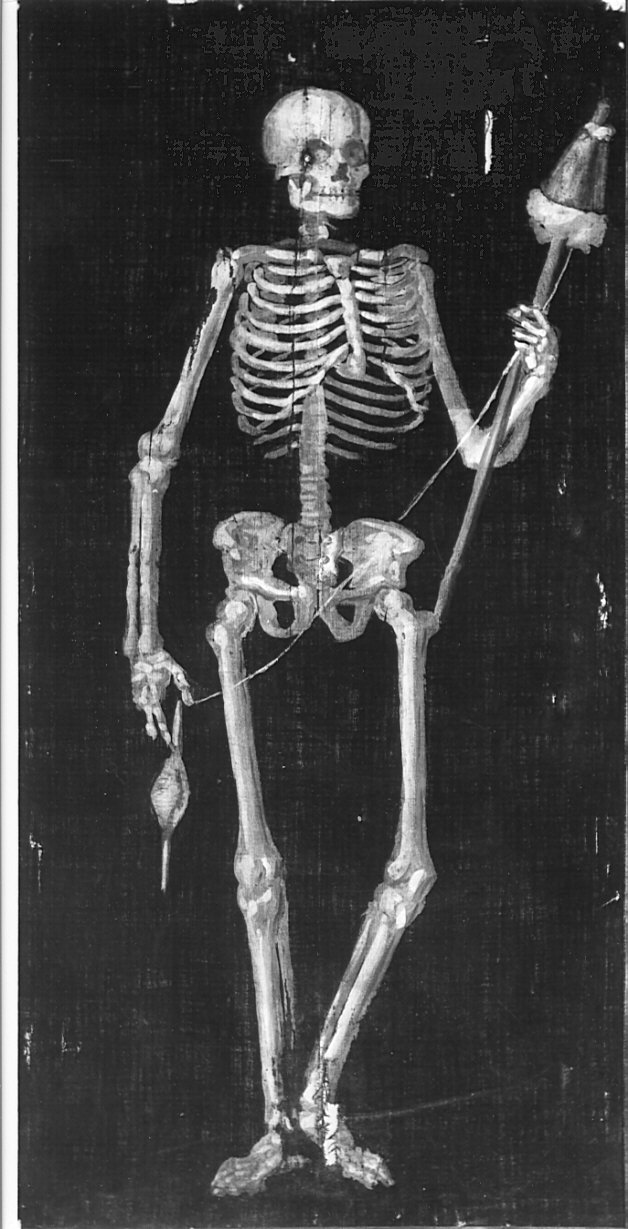 scheletro (dipinto, opera isolata) - ambito bergamasco (seconda metà sec. XVIII)