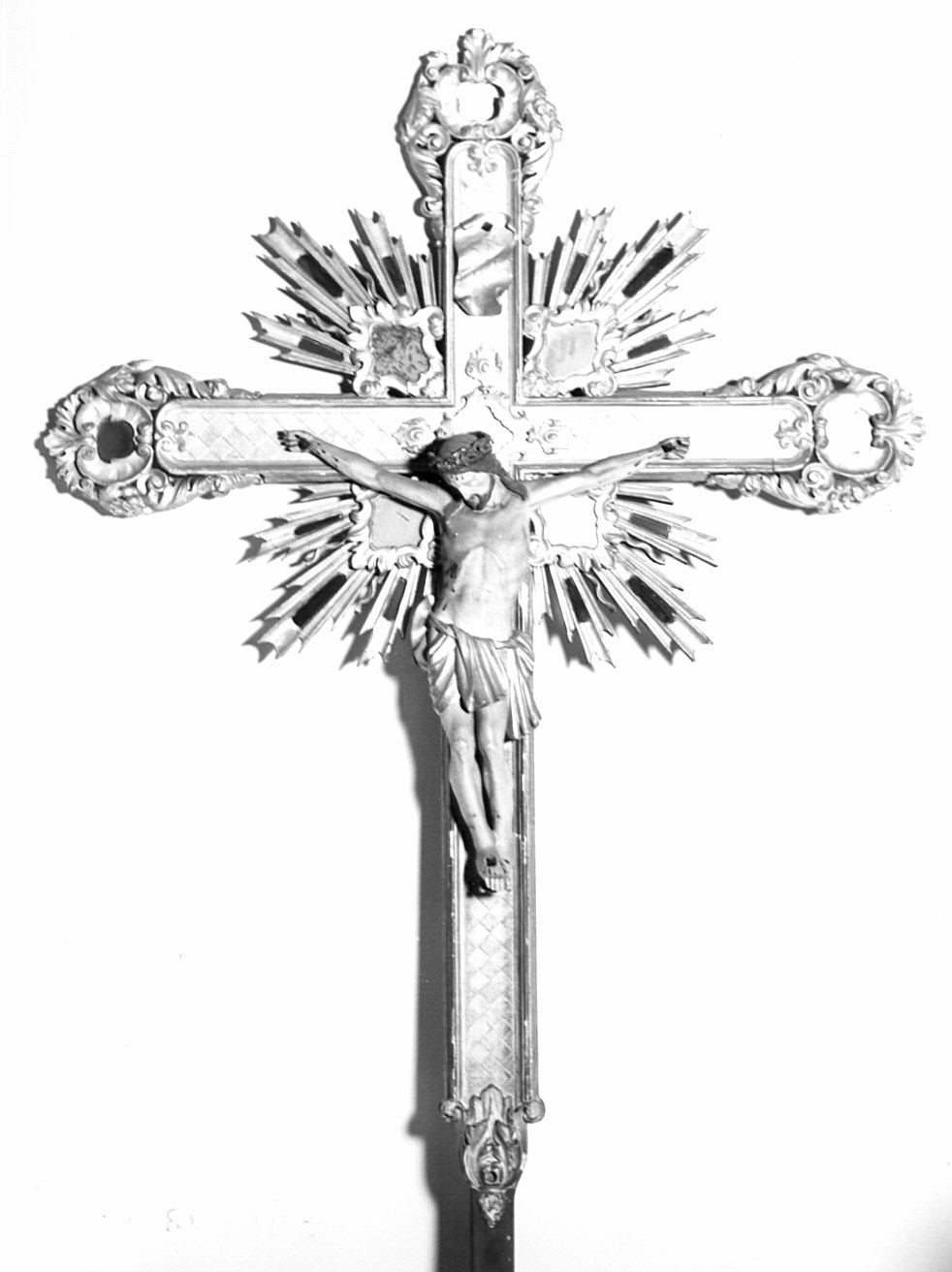 croce processionale, opera isolata - bottega bergamasca (prima metà sec. XVIII)