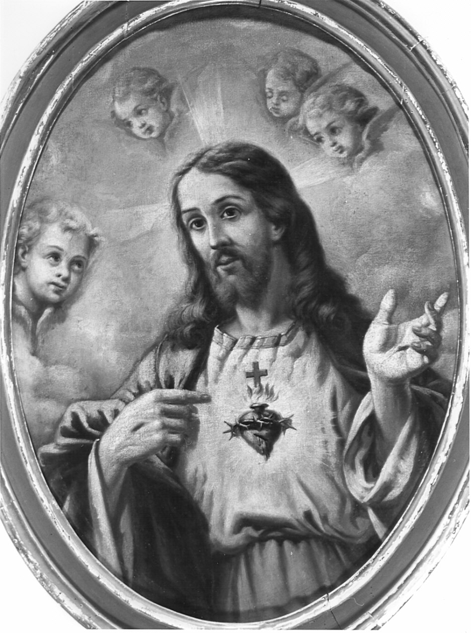 Sacro Cuore di Gesù (dipinto, pendant) - ambito bergamasco (sec. XX)