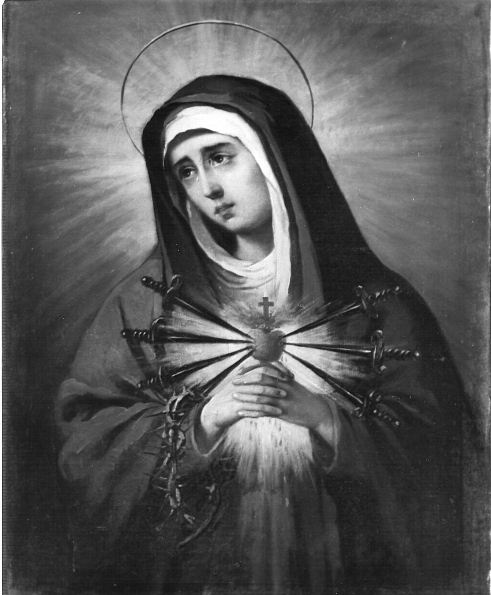 Madonna dei Sette Dolori (dipinto, opera isolata) - ambito bergamasco (secc. XVII/ XVIII)